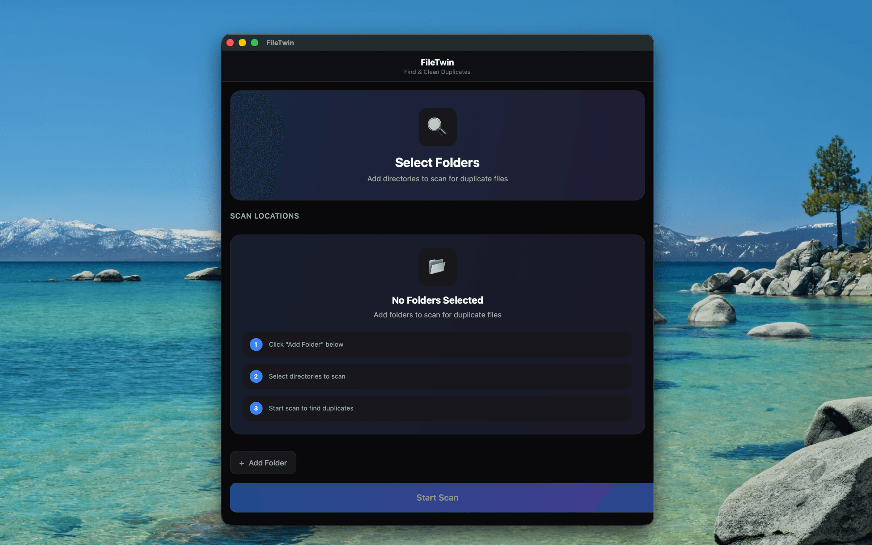 FileTwin Main Interface - Dark Theme